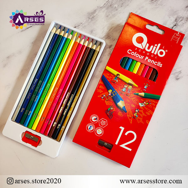 مدادرنگی 12 رنگ جعبه مقوایی کوییلو