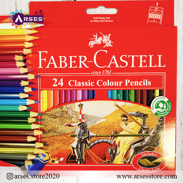 مداد رنگی 24 رنگ جعبه مقوایی فابرکاستل