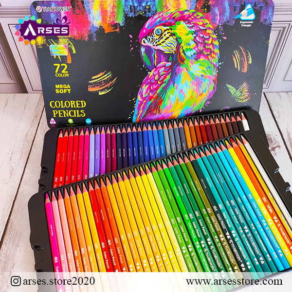 مدادرنگی 72 رنگ جعبه فلزی TIANBOWEN