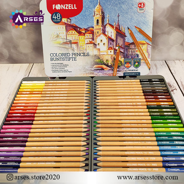 مدادرنگی 48 رنگ جعبه فلزی فونزل