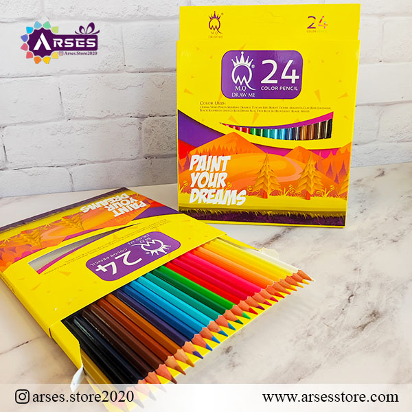 مدادرنگی 24 رنگ جعبه مقوایی ام کیو
