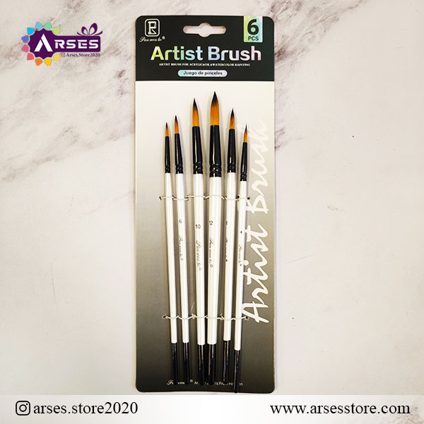 ست قلمو 6 عددی گرد سفید2